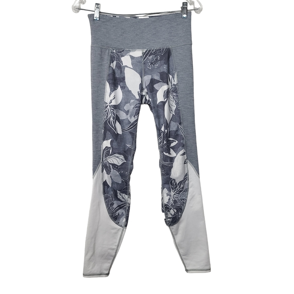 Athleta Gray White Floral Leggings S